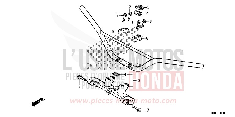 ROHRGRIFF/OBERE BRUECKE von CRF150R "Big Wheels" EXTREME RED (R292) von 2014